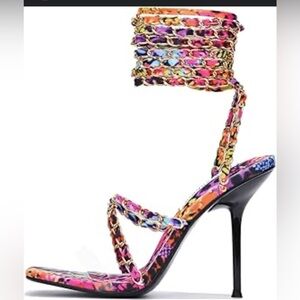 Cape Robbin Colorful Strappy High Heel Sandals size 8.5
